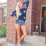 Women's Casual Leopard Print Sweater Loose Long Sleeve Crew