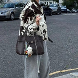Casual Cow Print Street Jacket