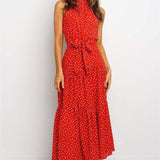 Boho Women Long A-Line Off Shoulder Elegant Sash Maxi Dress Women