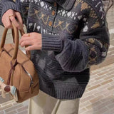 Loose Fit Fair Isle Knit Sweater