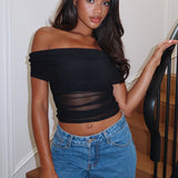 Show Out Mesh Top Black