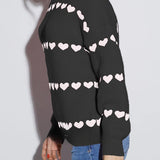 Casual Heart Graphic Knit Sweater