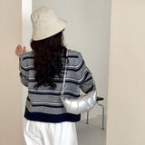 Colorblock Striped Knit Sweater