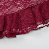Lace Bustier Ruffle Hem Cocktail Dress