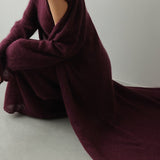 Knit Cardigan Sleeveless Dress Two Piece Set