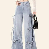 Vintage Bow Tie Baggy Denim Jeans