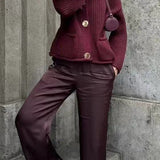 Solid Color Knit Sweater