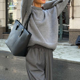Casual Solid Color Pullover Sweater