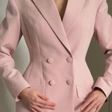 Chic Blazer Lace Skirt Two Piece Set