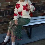 Pullover Floral Detail Sweater