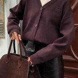 Solid Color Buttoned Sweater