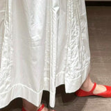Sweet High Waist Unique Youthful White Maxi Skirt