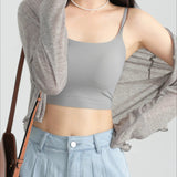 Tencel V-Neck Cropped Cardigan
