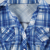 British Plaid Ruffled V Neck Puff Sleeve Blouse