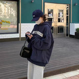 Letter Print Loose Fit Hoodie