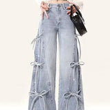 Vintage Bow Tie Baggy Denim Jeans