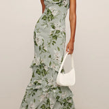 Elegant Ruffle Floral Dress