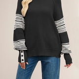 Colorblock Turtleneck Knit Sweater