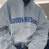 Letter Print Loose Fit Hoodie