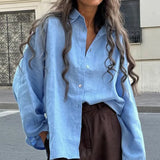 Fashion Solid Loose Casual Commuter Blouse