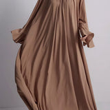 Solid Loose Slouchy Flared Hem Maxi Dress