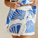 Bandeau Printed Loose Sleeveless Skirt Set