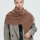 Solid Color Lace Knit Square Scarf