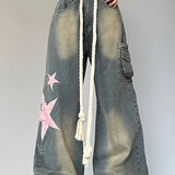 Streetwear Heart Patchwork Jeans