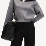Short Cable Knit Pullover Sweater
