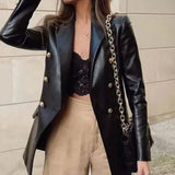 Minimalist Faux Leather Blazer