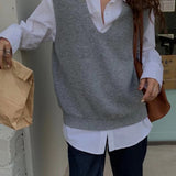 Fashionable Sleeveless Knit Sweater
