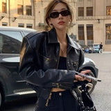 PU Leather Biker Bomber Jacket