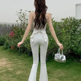 High Waist Butterfly Knot Flare Jeans