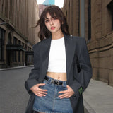 Retro Loose V-Neck Blazer