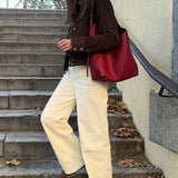 Single-Breasted Suede Jacket