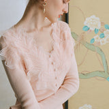 Feather Lace Detail Knit Top