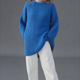 Casual Crewneck Lantern Sleeve Sweater