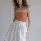 High Waist Pleated Waistband Solid Tulip Vintage Youthful Mini Skirt