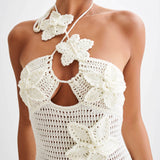 Beverly Floral Appliqué Crochet Maxi Dress