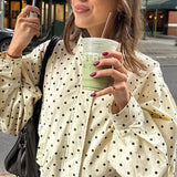 Contrast Polka Dot Casual Jacket