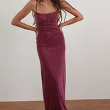 Sexy Backless Polka Dot Cami Maxi Dress