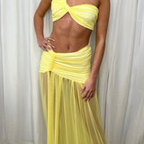 Sexy Bikini Top Mesh Bodycon Skirt Set