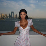 Polka Dot Bow-Detail Mini Dress