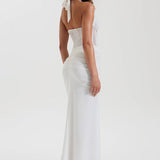 Halter Mesh Paneled Pencil Maxi Party Dress