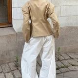 Waist Cinched Colorblock Jacket