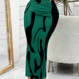 Zebra Print High Waist Bodycon Mermaid Maxi Skirt