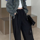 Cropped Solid Denim Jacket