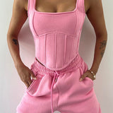 Tank Asymmetrical Hem Three Piece Set