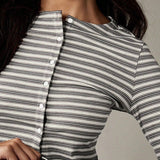Stripe Button Cord Easy Two Piece Set