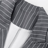 Fashion Striped Suit Blazer Two Piece Set